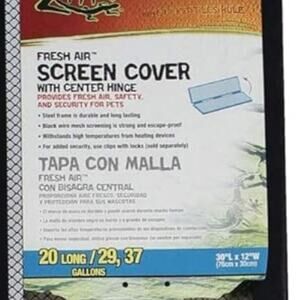 Zilla Fresh Air Terrarium/ aquarium Metal Screen Cover w Hinges (30 X 12 Inches)